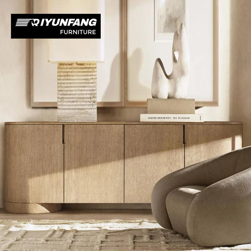 Modern Solid Wood Sideboard Storage Cabinet Customisable Oak Finish