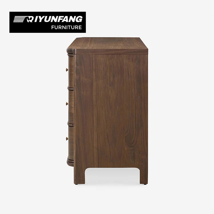 Eight-Drawer Double Dresser Solid Wood Storage Cabinet Brown