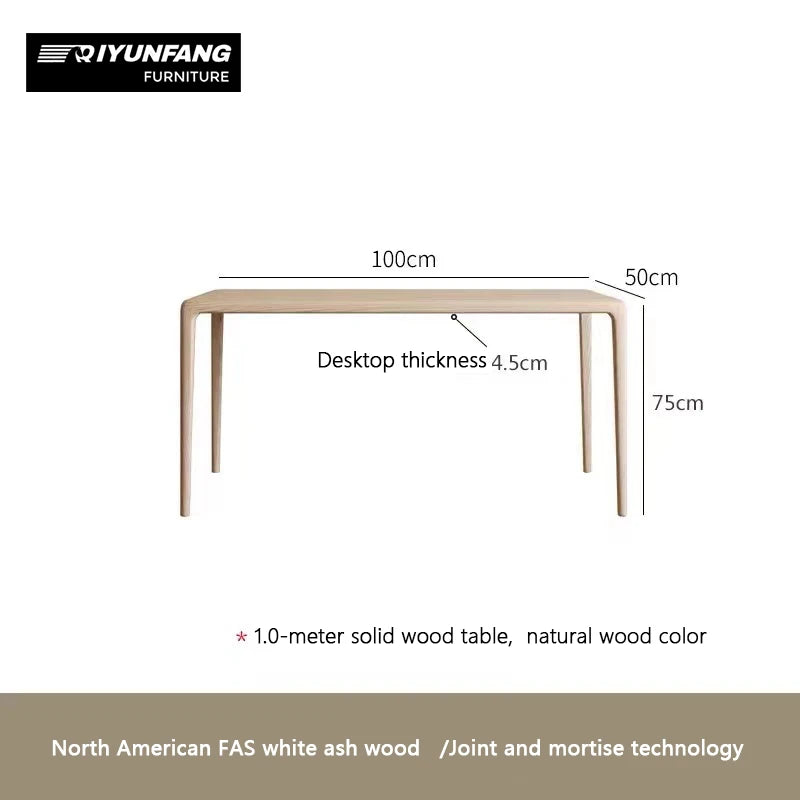 Modern Solid Wood Rectangular Dining Table Japanese Minimalist Design