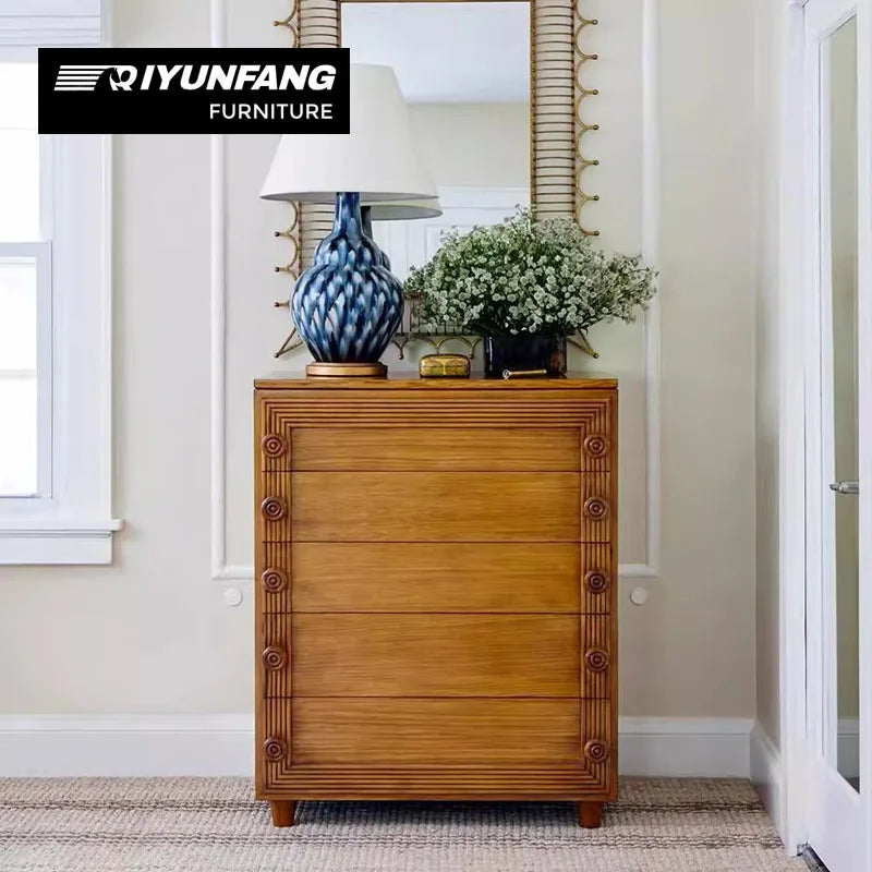 Modern Solid Wood Storage Cabinet Sideboard With Drawers
