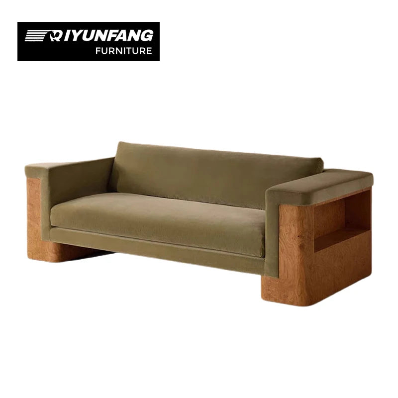 Modern Velvet Upholstered Sofa With Solid Wood Frame