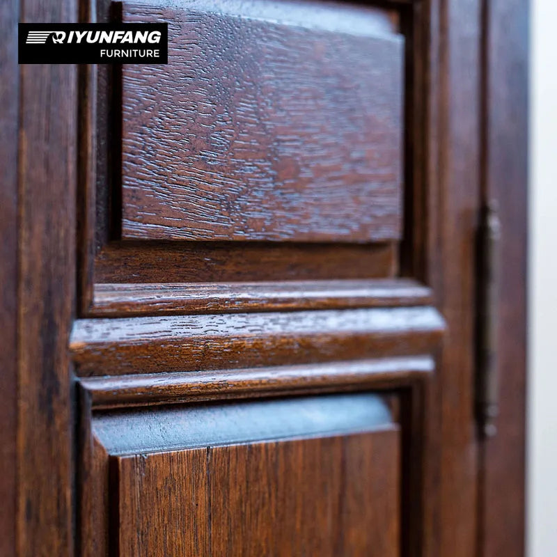 Traditional Solid Wood Glass Display Cabinet 8 Doors