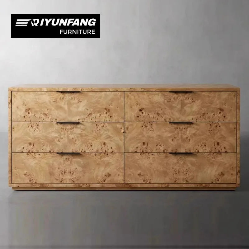 Modern Solid Wood Six-Drawer Chest of Drawers Minimalist Design