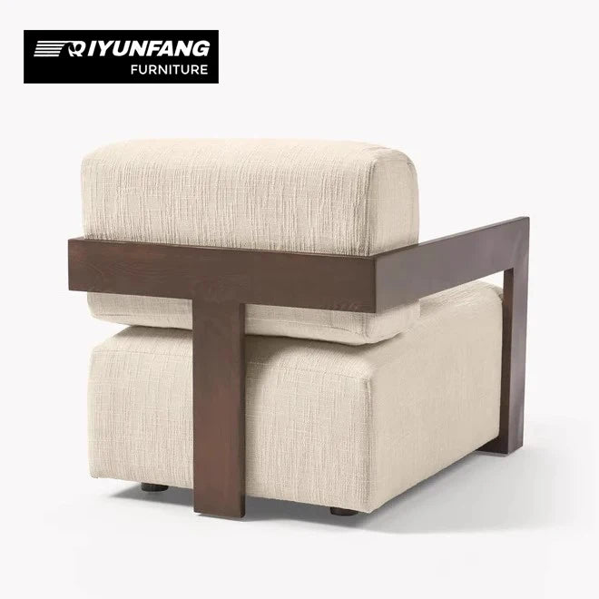 Modern Sculptural Wooden Leisure Chair Solid Timber Frame