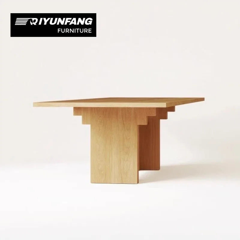Wabi-Sabi Rectangular Dining Table Pixelized Solid Wood 180cm to 240cm