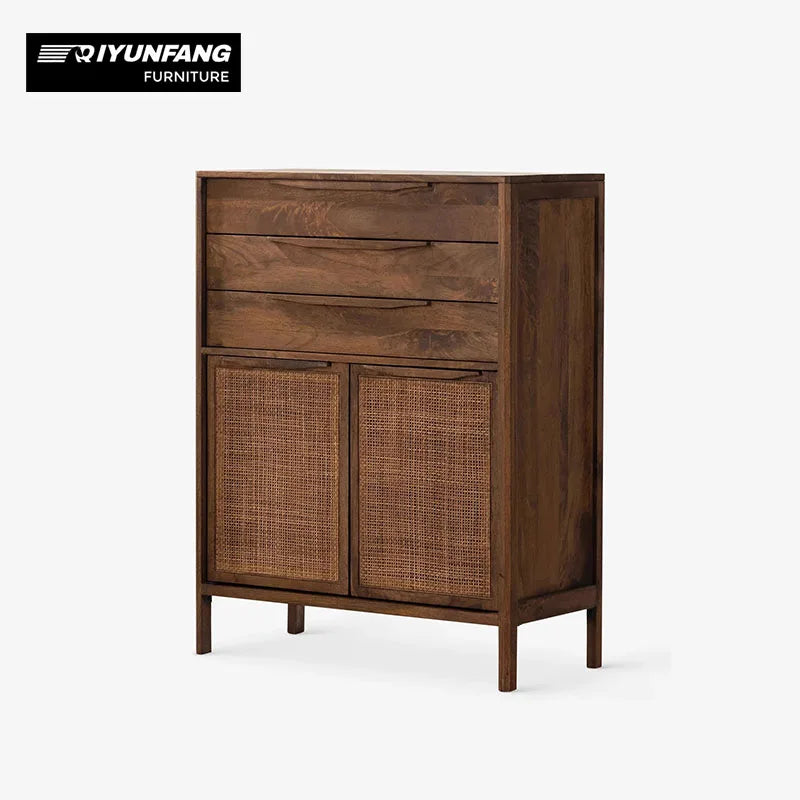 Nordic Extendable Solid Wood Storage Cabinet 3 Drawers