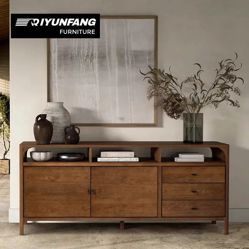 Traditional Solid Wood Sideboard Storage Cabinet 178cm