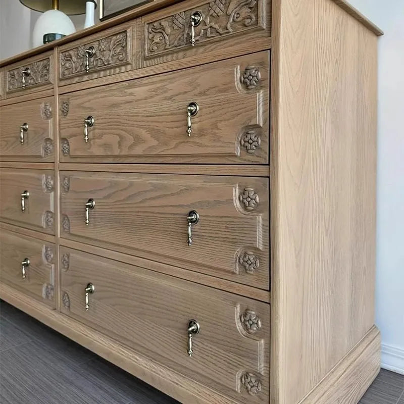 Vintage Solid Wood Chest of Drawers Rustic Storage 165cm