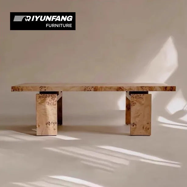 Modern Floating Rectangular Wood Coffee Table Tree Pattern 120cm