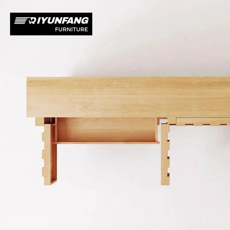 Modern Solid Ash Wood TV Cabinet 4 Drawer Minimalist Storage