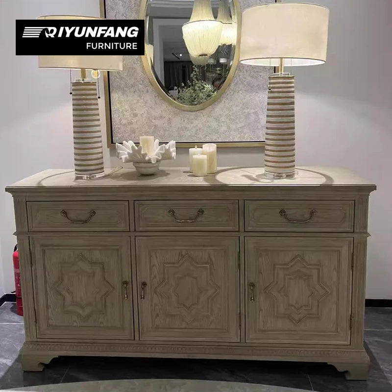 Modern Retro Wall-Mounted Solid Wood Sideboard Cabinet Console 170cm