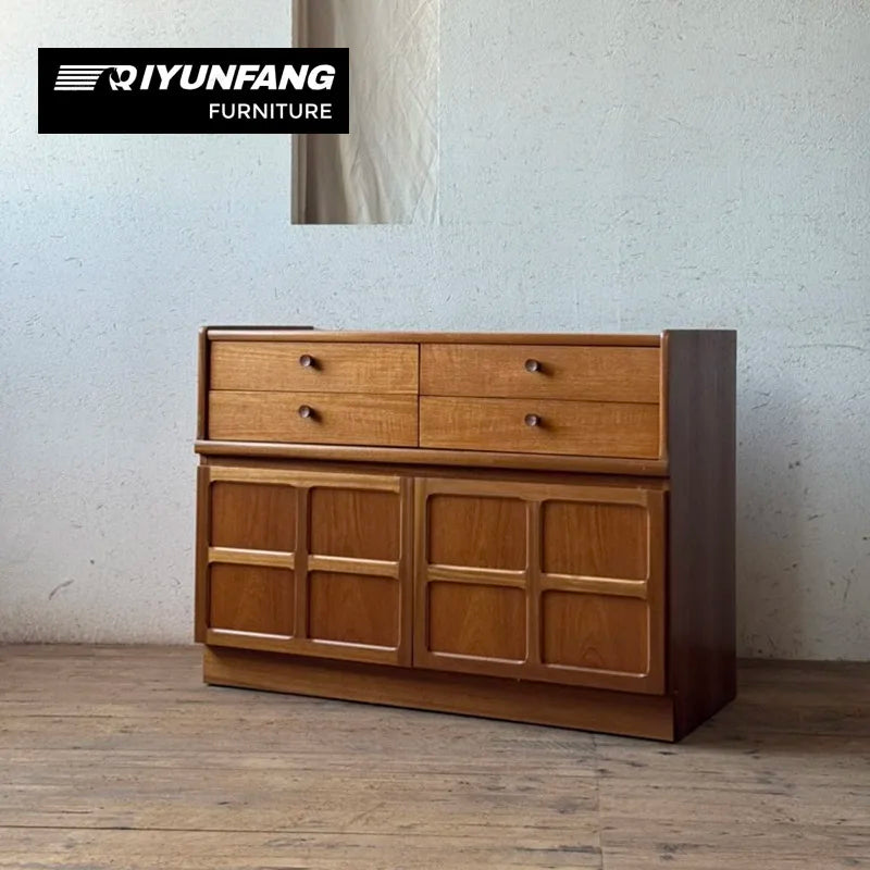 Solid Oak Wood Cabinet 4 Drawer Antique Modern 102cm
