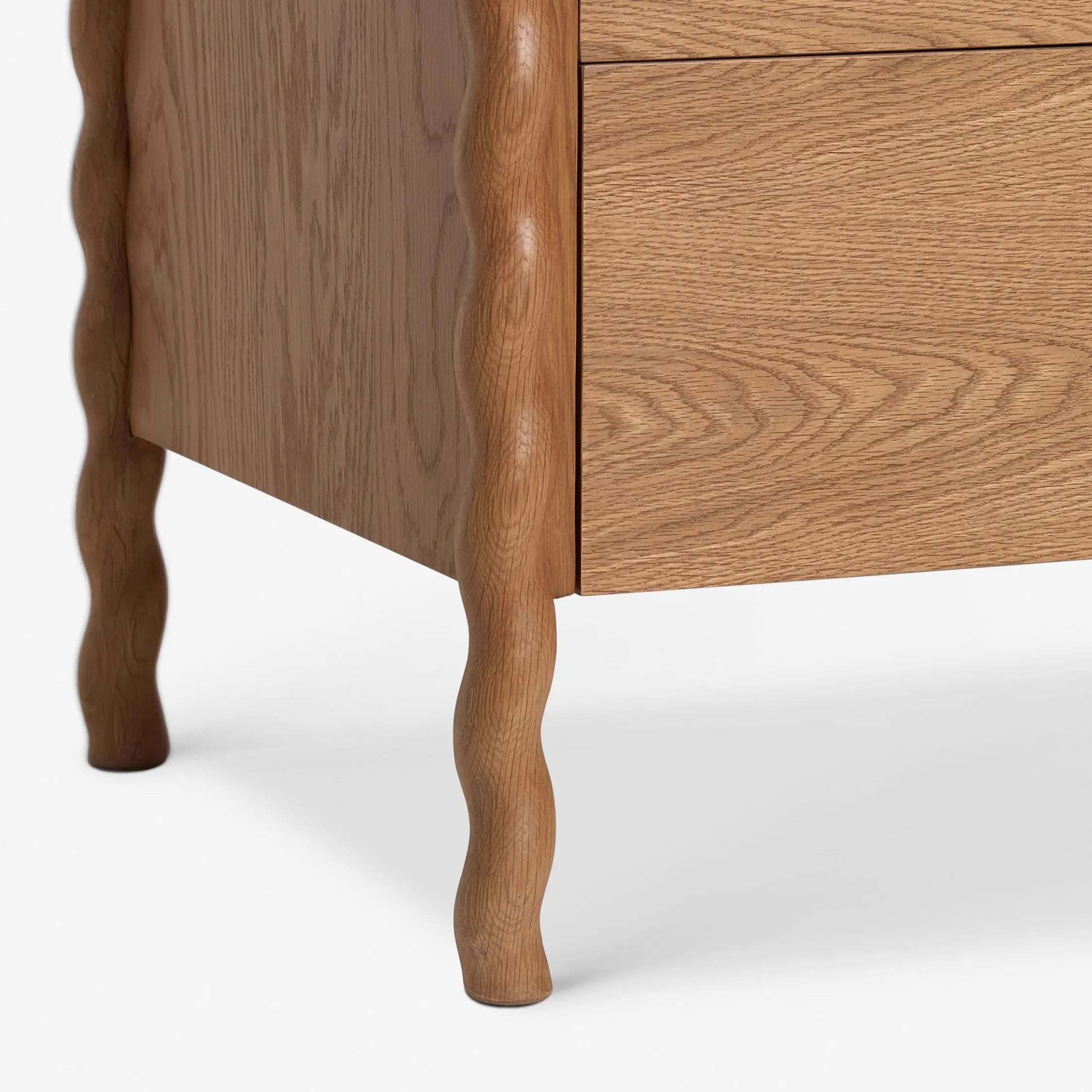 Six Drawer Dressing Table Cabinet Oak Natural Wood