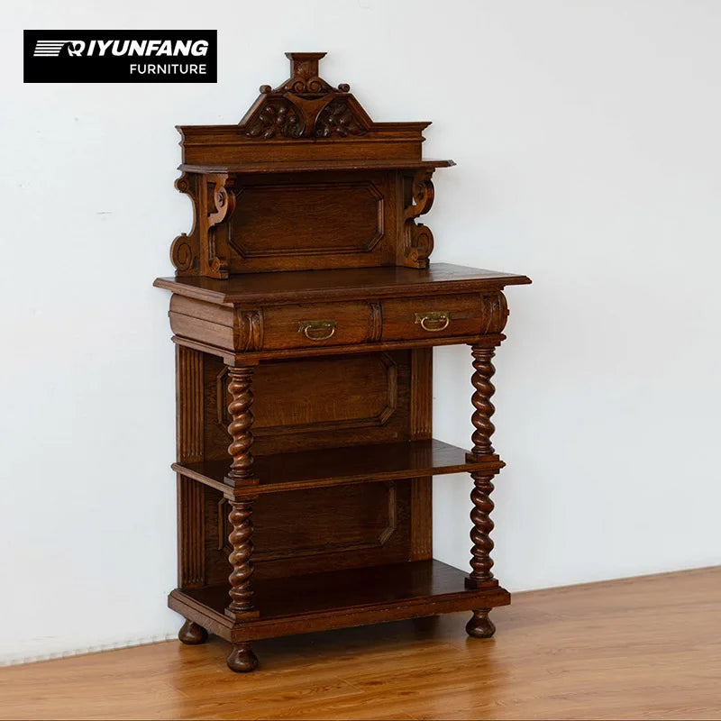 French Roman Traditional Solid Wood Antique Sideboard Display Cabinet
