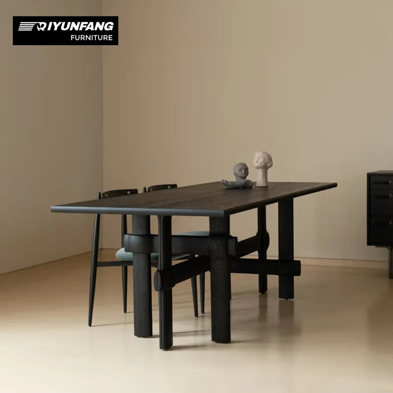 Modern Solid Oak Dining Table Minimalist Sculptural Custom Piece