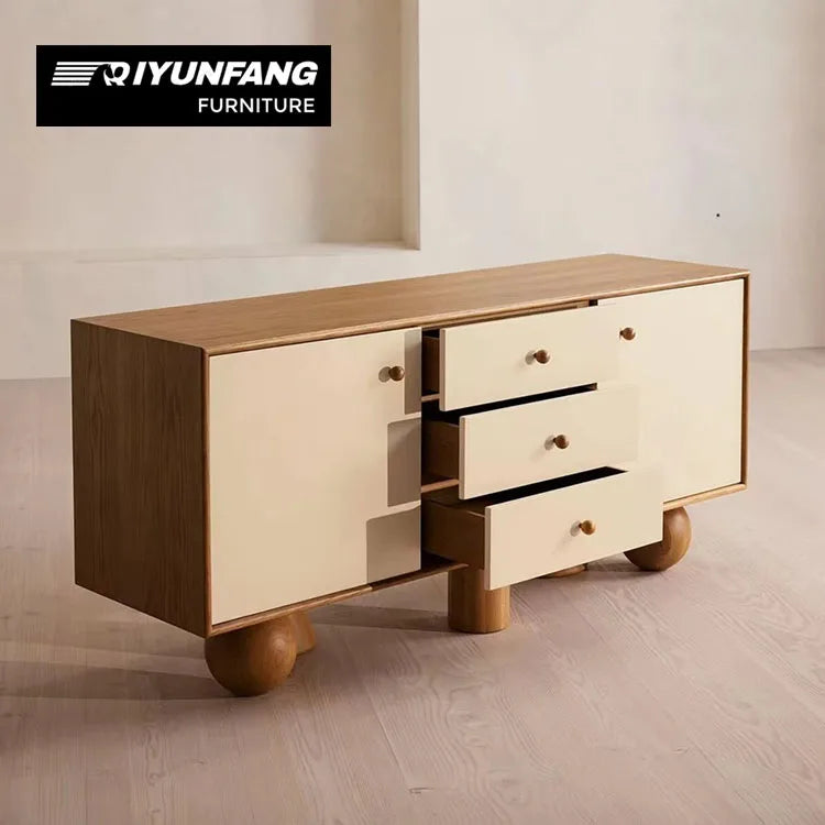 QYF-53 Modern Minimalist Solid Wood Sideboard Cabinet 180cm