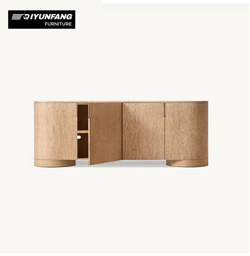 Modern Solid Wood 4-Door Sideboard Cabinet