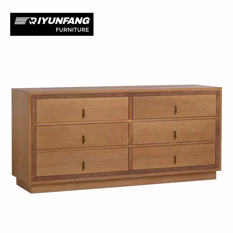 QYF-05 Six Drawer Solid Wood Sideboard Cabinet 165cm