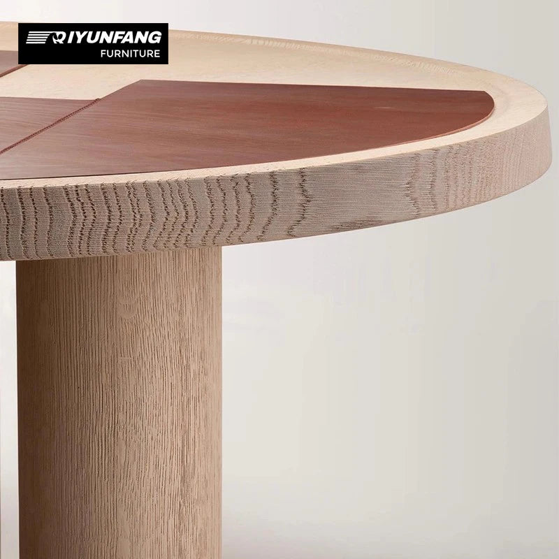 Modern Round Solid Wood Coffee Table White Ash 125cm