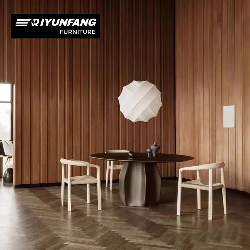 Solid Wood Round Dining Table Modern Nordic Minimalist Design