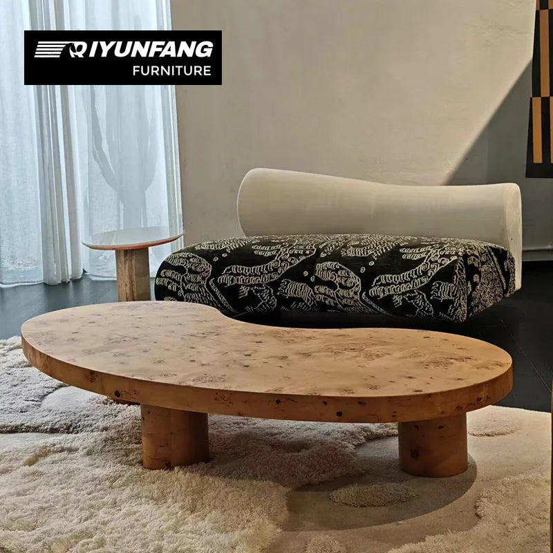 Burl Wood Coffee Table Sculptural Zen Style 120cm