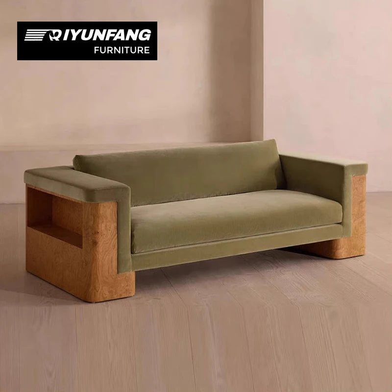 Modern Velvet Upholstered Sofa With Solid Wood Frame