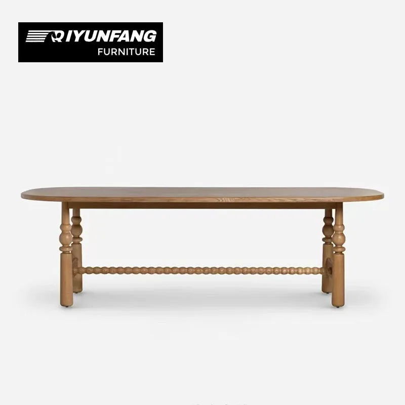 Minimalist Oval Solid Wood Dining Table