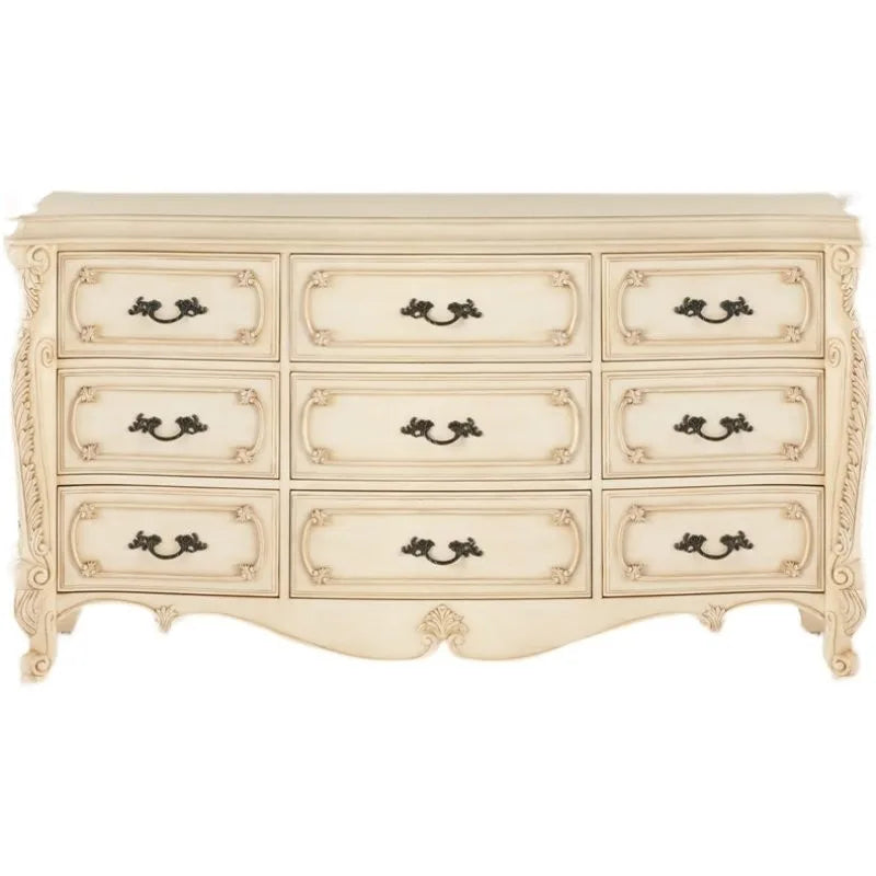 Modern Nine-Drawer Solid Oak Storage Cabinet 160cm Wide