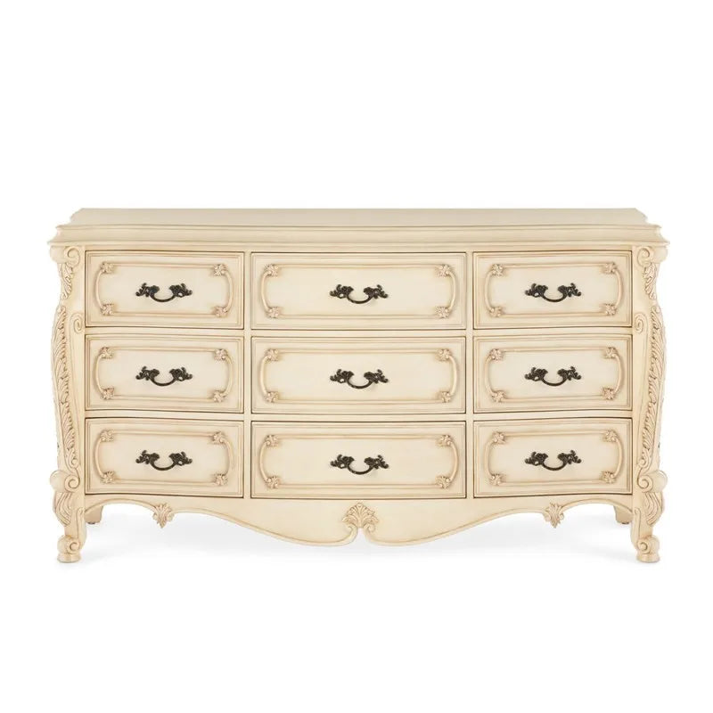 Modern Nine-Drawer Solid Oak Storage Cabinet 160cm Wide