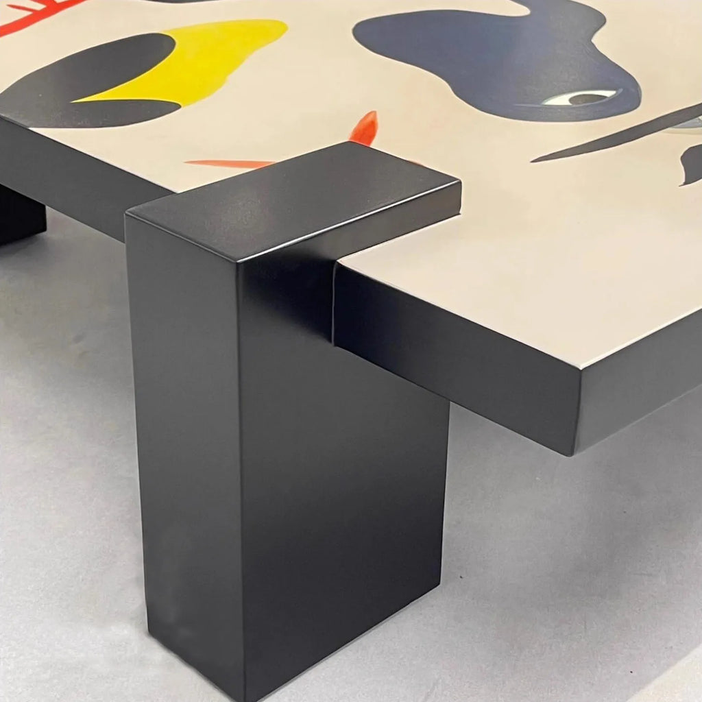 Modern Hand-Painted Graffiti Square Coffee Table