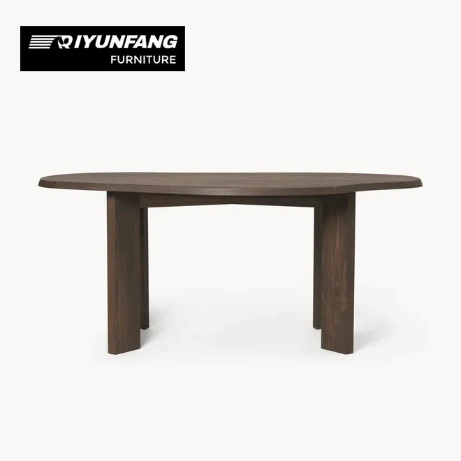 QYF-75 Modern Oval Solid Oak Dining Table 170cm