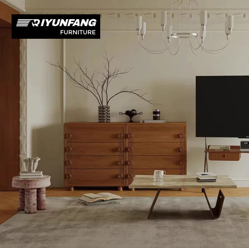 Modern Solid Wood Storage Cabinet Sideboard With Drawers