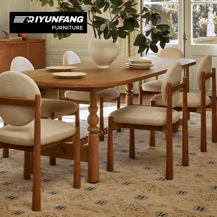 Minimalist Oval Solid Wood Dining Table