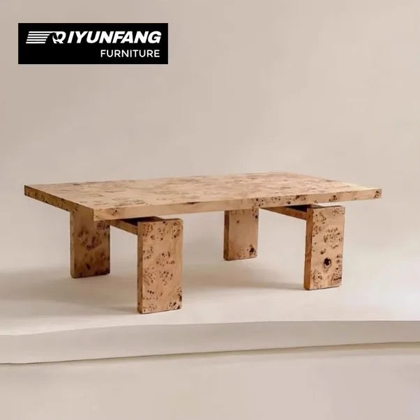 Modern Floating Rectangular Wood Coffee Table Tree Pattern 120cm