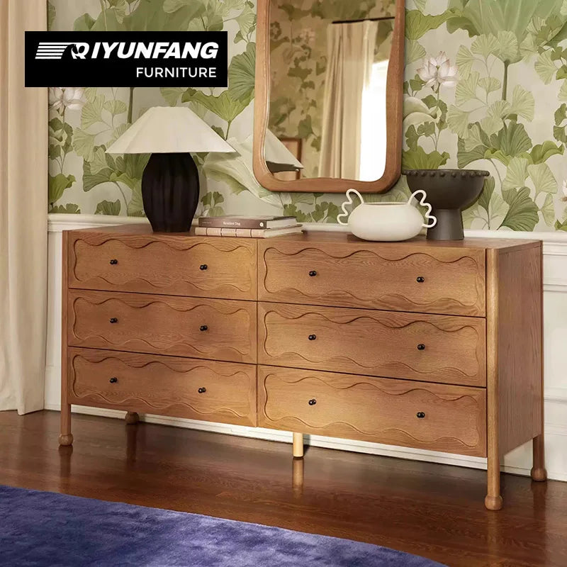 Modern Solid Wood Storage Cabinet Retro-Modern 160cm Wide