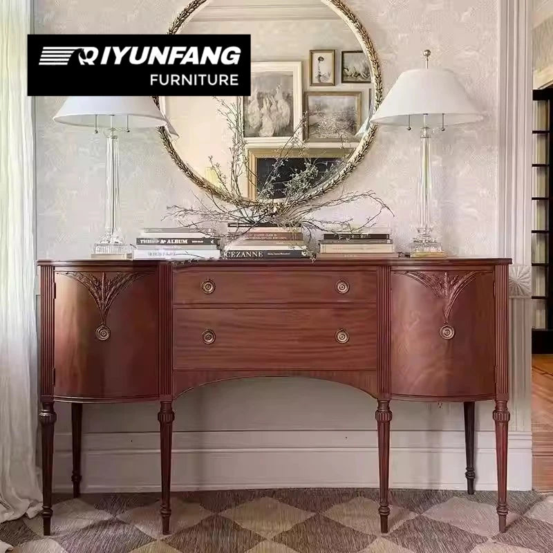 Traditional Solid Wood Storage Cabinet Partition 160cm