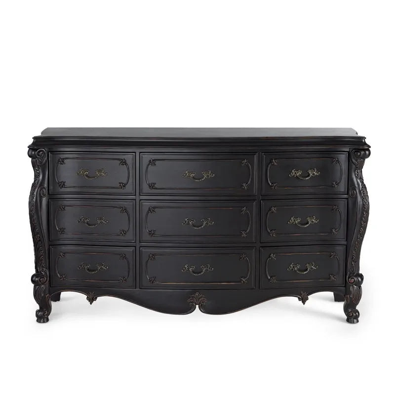 Modern Nine-Drawer Solid Oak Storage Cabinet 160cm Wide
