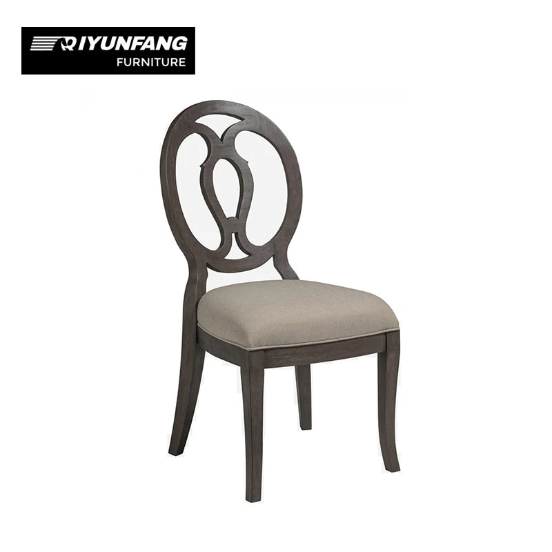Solid Wood Round Dining Table and Chair Set 6-Seat
