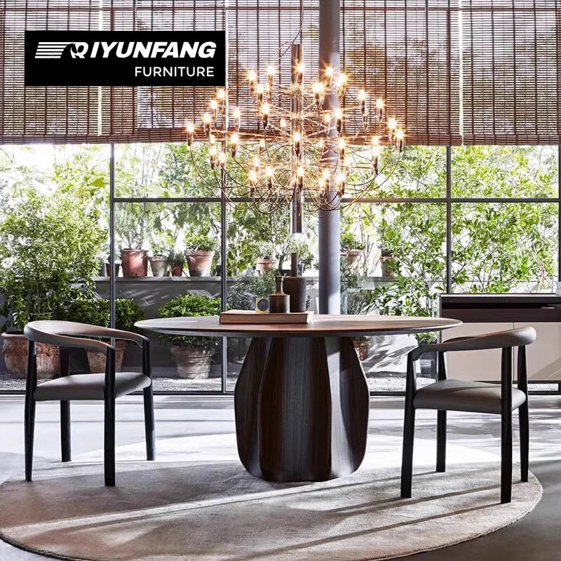 Solid Wood Round Dining Table Modern Nordic Minimalist Design