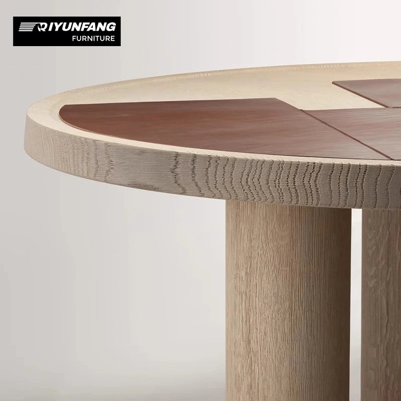 Modern Round Solid Wood Coffee Table White Ash 125cm