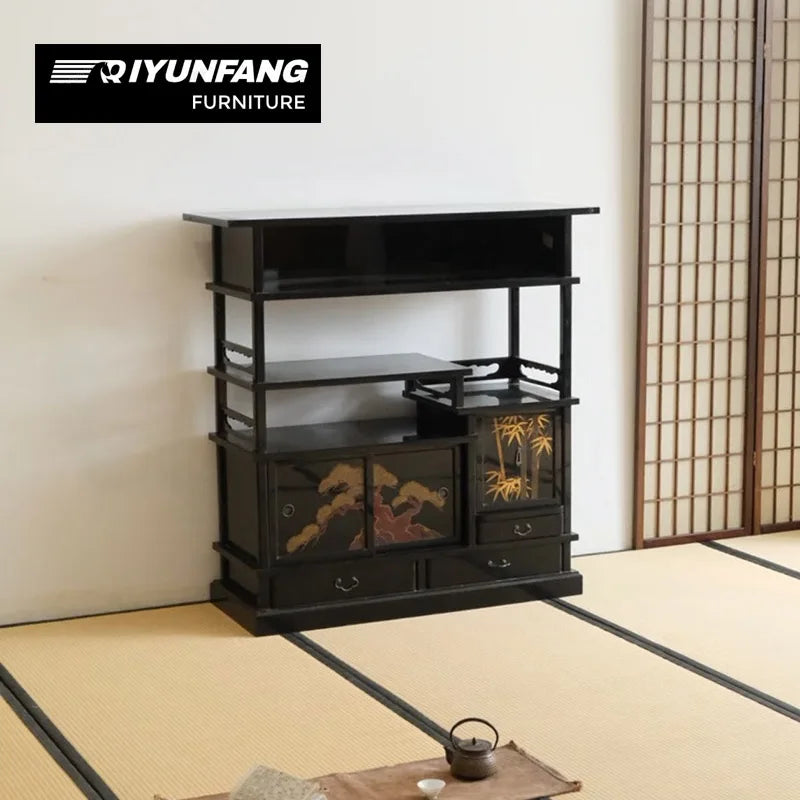 Modern Lacquer Tea Storage Cabinet Sideboard with Double Doors