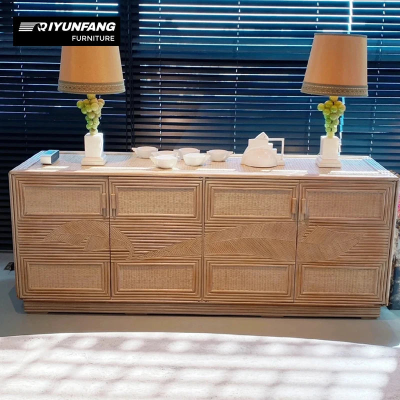 Wabi-Sabi Vine Weave Solid Wood Sideboard 200cm Wood