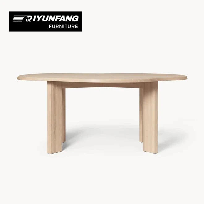 QYF-75 Modern Oval Solid Oak Dining Table 170cm