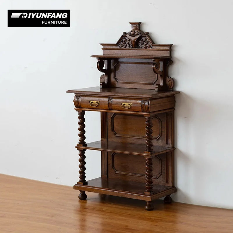 French Roman Traditional Solid Wood Antique Sideboard Display Cabinet