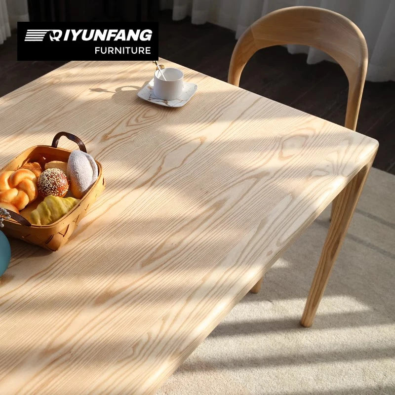 Modern Solid Wood Rectangular Dining Table Japanese Minimalist Design