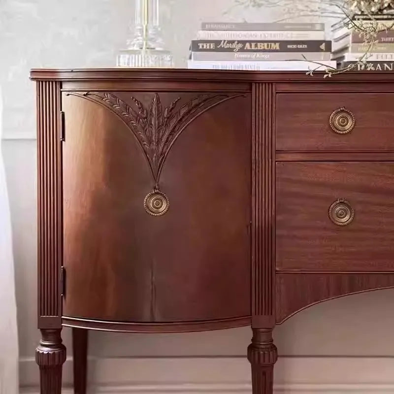 Traditional Solid Wood Storage Cabinet Partition 160cm