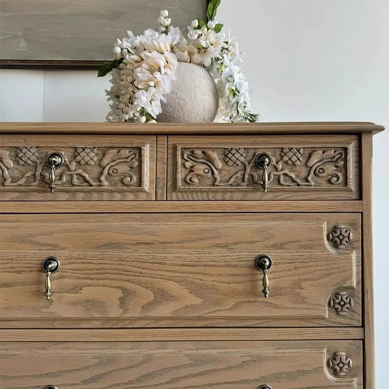 Vintage Solid Wood Chest of Drawers Rustic Storage 165cm