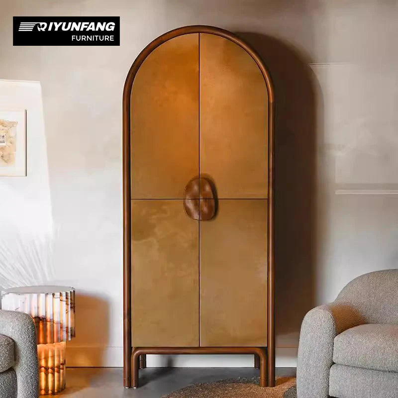Modern Solid Wood Arched Sideboard Cabinet 97cm