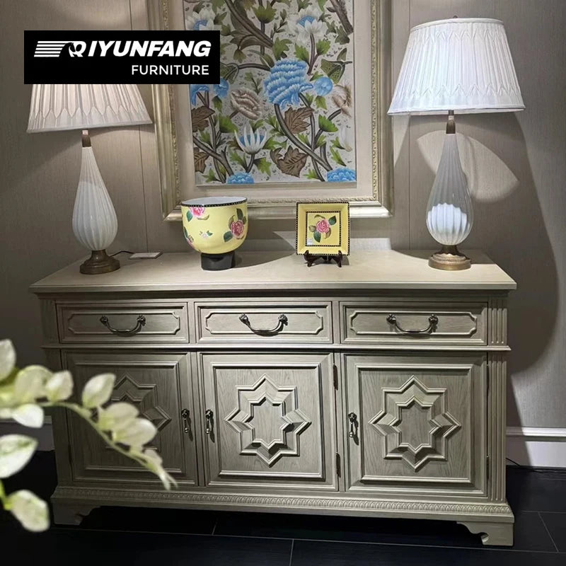 Modern Retro Wall-Mounted Solid Wood Sideboard Cabinet Console 170cm