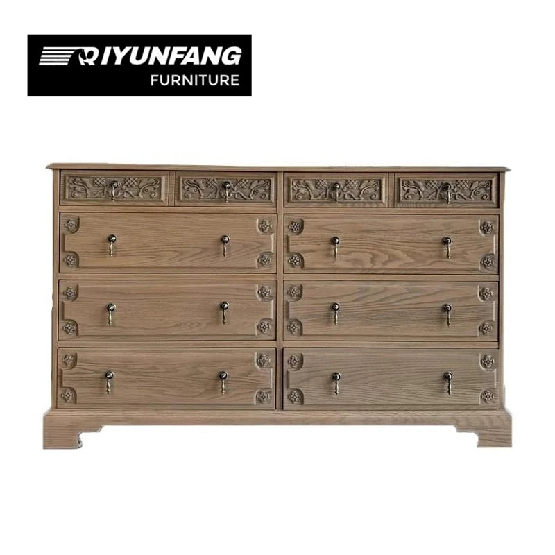Vintage Solid Wood Chest of Drawers Rustic Storage 165cm